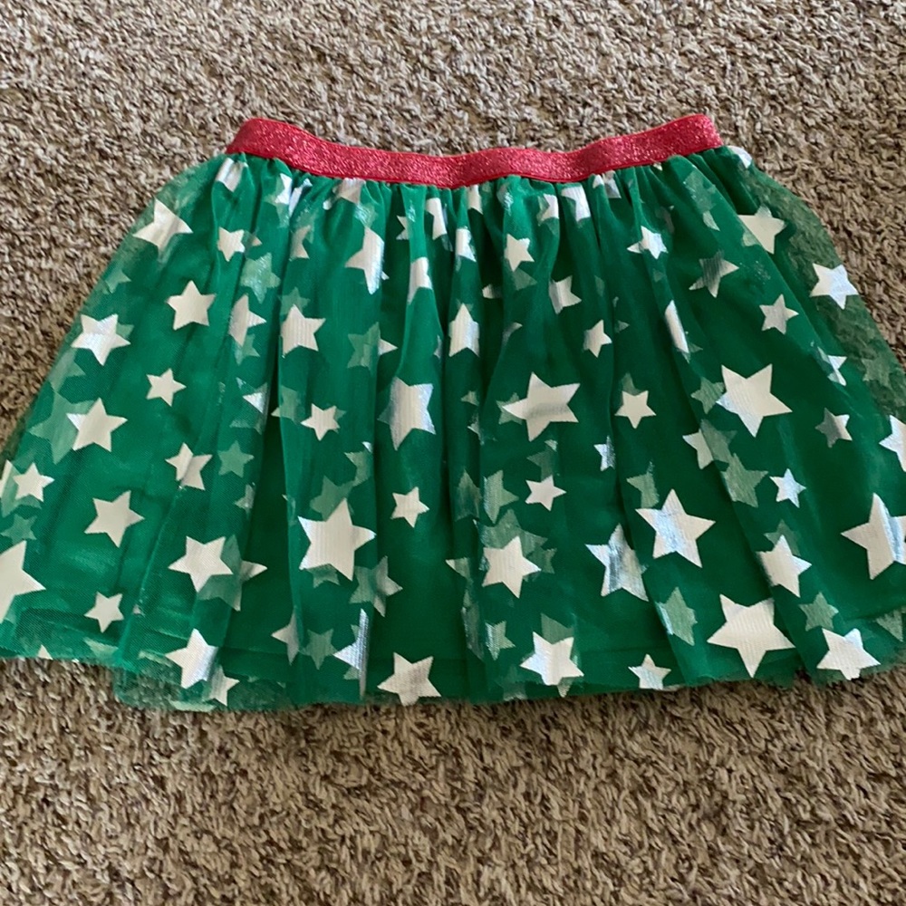 Green star Christmas skirt